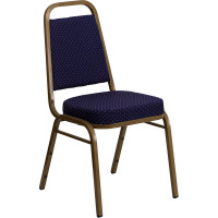 Flash Furniture HERCULES Trapezoidal Stacking Banquet Chair Navy Gold Frame FD-BHF-1-ALLGOLD-0849-NVY-GG
