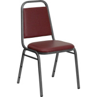 Flash Furniture HERCULES Trapezoidal Back Stacking Banquet Chair Burgundy Vinyl Silver Vein Frame FD-BHF-2-BY-VYL-GG