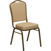 Flash Furniture HERCULES Crown Back Stacking Banquet Chair Beige Fabric - Gold Frame FD-C01-ALLGOLD-H20124E-GG