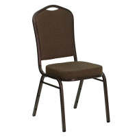 Flash Furniture HERCULES Crown Back Stacking Banquet Chair Brown Fabric - Copper Vein Frame FD-C01-COPPER-008-T-02-GG