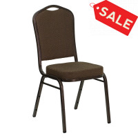 Flash Furniture HERCULES Crown Back Stacking Banquet Chair Brown Fabric - Copper Vein Frame FD-C01-COPPER-008-T-02-GG