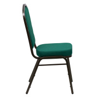 Flash Furniture HERCULES Series Crown Back Stacking Banquet Chair with Green Fabric and 2.5'' Thick Seat - Gold Vein Frame FD-C01-GOLDVEIN-GN-GG