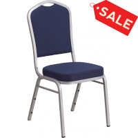 Flash Furniture FD-C01-S-2-GG Banquet Stack Chair in Navy Blue