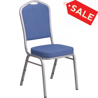 Flash Furniture FD-C01-S-7-GG Fabric Banquet Chair in Blue
