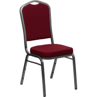 Flash Furniture HERCULES Crown Back Stacking Banquet Chair Burgundy Fabric - Silver Vein Frame FD-C01-SILVERVEIN-3169-GG