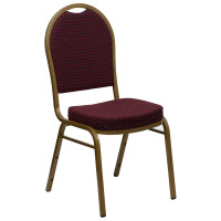 Flash Furniture HERCULES Dome Back Stacking Banquet Chair Burgundy Fabric  Gold Frame FD-C03-ALLGOLD-EFE1679-GG