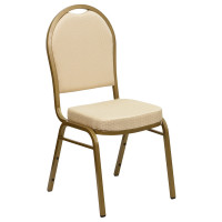 Flash Furniture HERCULES Dome Back Stacking Banquet Chair Beige Fabric Gold Frame FD-C03-ALLGOLD-H20124E-GG
