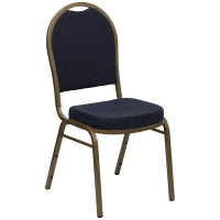 Flash Furniture HERCULES Dome Back Stacking Banquet Chair Navy Fabric - Gold Frame FD-C03-ALLGOLD-H203774-GG