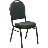 Flash Furniture HERCULES Dome Back Stacking Banquet Chair Green Fabric - Gold Vein Frame FD-C03-GOLDVEIN-4003-GG