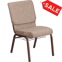 Flash Furniture FD-CH02185-CV-BGE1-BAS-GG Church Chair in Beige and Coppervein