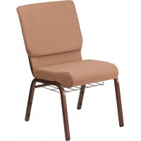 Flash Furniture FD-CH02185-CV-BN-BAS-GG Fabric Church Chair in Caramel