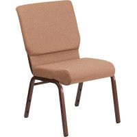 Flash Furniture FD-CH02185-CV-BN-GG Fabric Church Chair in Caramel