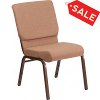 Flash Furniture FD-CH02185-CV-BN-GG Fabric Church Chair in Caramel
