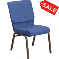 Flash Furniture FD-CH02185-GV-BLUE-GG Church Chair in Blue and Goldvein