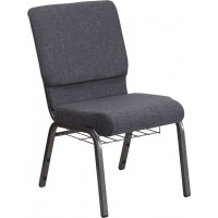 Flash Furniture FD-CH02185-SV-DKGY-BAS-GG Church Chair in Gray and Silvervein