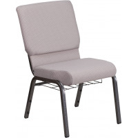 Flash Furniture FD-CH02185-SV-GYDOT-BAS-GG Dot Fabric Church Chair in Gray