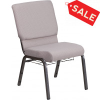 Flash Furniture FD-CH02185-SV-GYDOT-BAS-GG Dot Fabric Church Chair in Gray