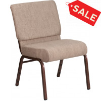 Flash Furniture FD-CH0221-4-CV-BGE1-GG Fabric church chair in Beige
