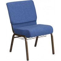 Flash Furniture FD-CH0221-4-GV-BLUE-BAS-GG Church Chair in Blue and Goldvein