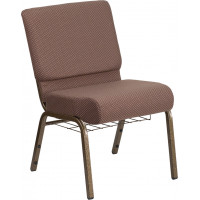 Flash Furniture FD-CH0221-4-GV-BNDOT-BAS-GG Fabric church chair in Brown