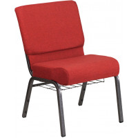 Flash Furniture FD-CH0221-4-SV-RED-BAS-GG Fabric church chair in Red