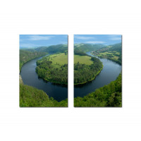 Baxton Studio Fg-1044Ab Wraparound Waterway 2 Mounted Photography Print Diptych