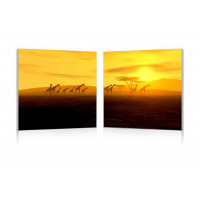 Baxton Studio Fg-1070Ab Glorious Giraffes Mounted Photography Print Diptych