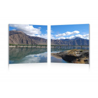 Baxton Studio Fg-1081Ab Causeway Through The Mountains Mounted Photography Print Diptych