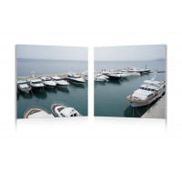 Baxton Studio Fg-1082Ab Yacht Congregation Mounted Photography Print Diptych