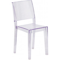 Flash Furniture FH-121-APC-GG Phantom Series Transparent Stacking Side Chair in Clear