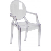 Flash Furniture HERCULES Ghost Chair with Arms in Transparent Crystal FH-124-APC-CLR-GG