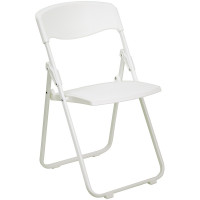 Flash Furniture RUT-I-WHITE-GG Hercules Series 880 lb. Capacity Heavy Duty White Plastic Folding Chair