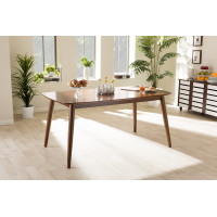 Baxton Studio Flora-Medium Oak-DT Flora Modern Oak Medium Brown Finishing Wood Dining Table