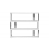 Baxton Studio Fp-3D-White Barnes White Three-Shelf Modern Bookcase