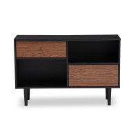 Baxton Studio FP-6779-Walnut/Espresso Auburn Mid-century Sideboard Storage Cabinet