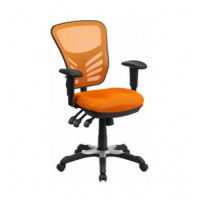 Flash Furniture HL-0001-OR-GG Mid-Back Orange Mesh Chair with Triple Paddle Control