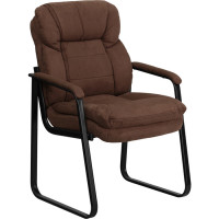 Flash Furniture Brown Microfiber Executive Side Chair with Sled Base GO-1156-BN-GG