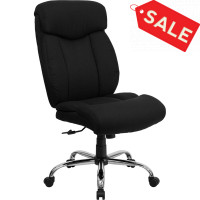 Flash Furniture HERCULES Series 350 lb. Capacity Big & Tall Black Fabric Office Chair with Arms GO-1235-BK-FAB-A-GG