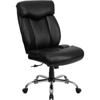 Flash Furniture HERCULES Series 350 lb. Capacity Big & Tall Black Leather Office Chair GO-1235-BK-LEA-GG