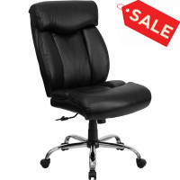 Flash Furniture HERCULES Series 350 lb. Capacity Big & Tall Black Leather Office Chair GO-1235-BK-LEA-GG