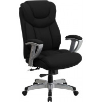 Flash Furniture HERCULES Series 400 lb. Capacity Big & Tall Black Fabric Office Chair with Arms [GO-1534-BK-FAB-GG]