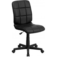 Flash Furniture Mid-Back Black Quilted Vinyl Task Chair GO-1691-1-BK-GG