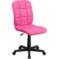 Flash Furniture Mid-Back Pink Quilted Vinyl Task Chair GO-1691-1-PINK-GG