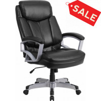 Flash Furniture GO-1850-1-LEA-GG HERCULES Series 500 lb. Capacity Big & Tall Black Leather Executive Office Chair