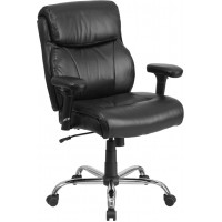 Flash Furniture GO-2031-LEA-GG Hercules Series Big & Tall Leather Task Chair with Height Adjustable Arms in Black