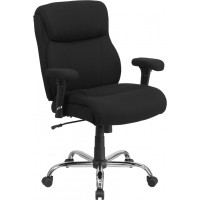 Flash Furniture GO-2031F-GG Hercules Series Big & Tall Fabric Task Chair with Height Adjustable Arms in Black