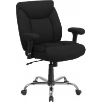 Flash Furniture GO-2073F-GG Hercules Series Big & Tall Fabric Task Chair with Height Adjustable Arms in Black