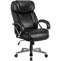 Flash Furniture GO-2092M-1-BK-GG Leather Office Chair in Black