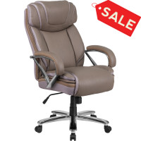 Flash Furniture GO-2092M-1-TP-GG Leather Office Chair in Taupe