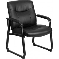Flash Furniture GO-2136-GG Capacity Black LeatherExecutive Side Chair with Sled Base in Black